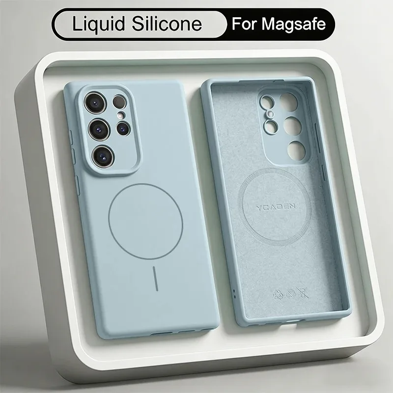 Original Liquid Silicone Magnetic Phone Case For Samsung Galaxy S26 S25 S24 Ultra Plus S26Ultra Cases Shockproof Bumper Cover 6