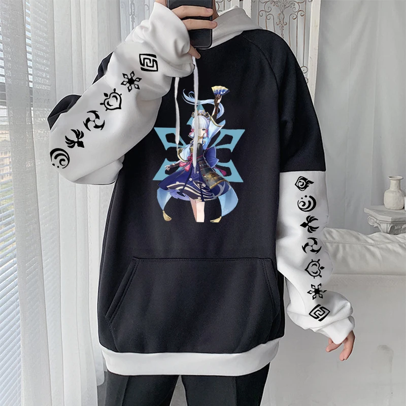 Kamisato Ayaka Genshin Impact Kawaii Game Women Hoodies Sweatshirt Long Sleeve Men Oversized Patchwork Winter Hoodie Streetwear 2