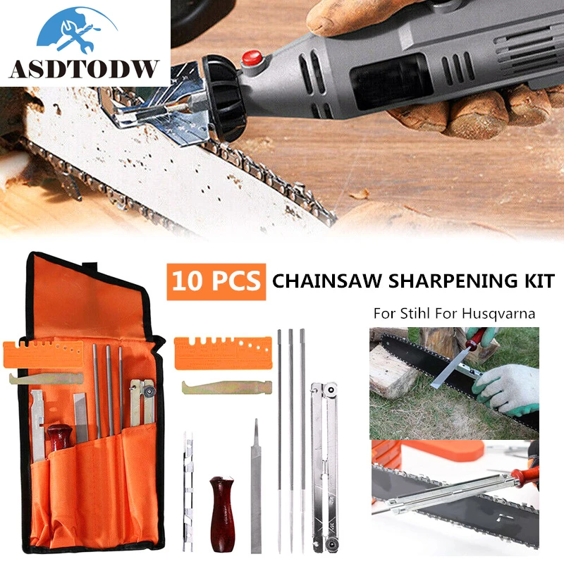 Professional Chainsaw Chain Sharpening Kit Tool Set Hardwood Handle