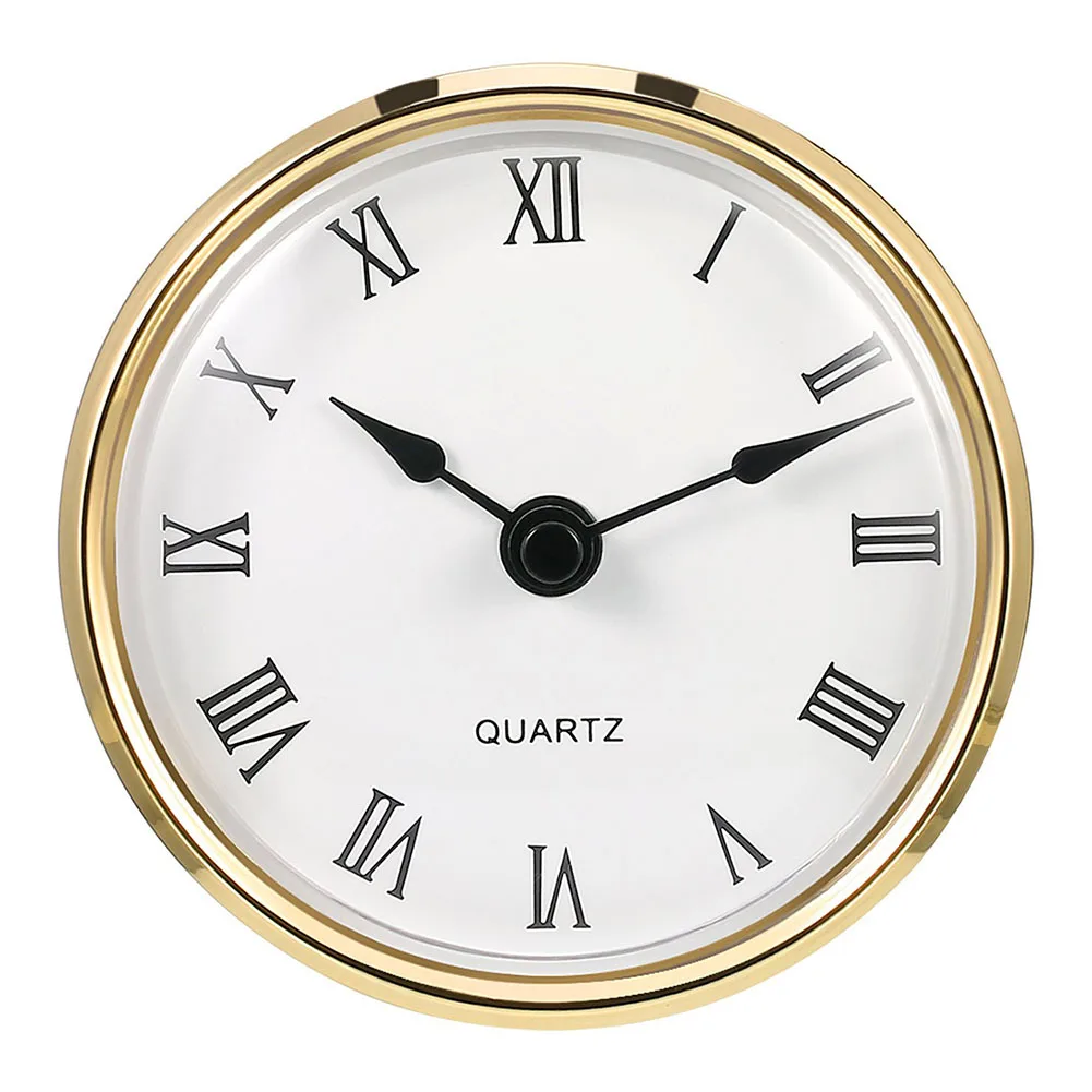 

Quartz Movement Clock Insert 80mm DIY Crafts Gold/silver Plastic+electroplating Transparent Cover With Gold Rim