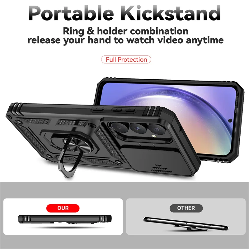 Armor Shockproof Case with Lens Protection and Ring Holder