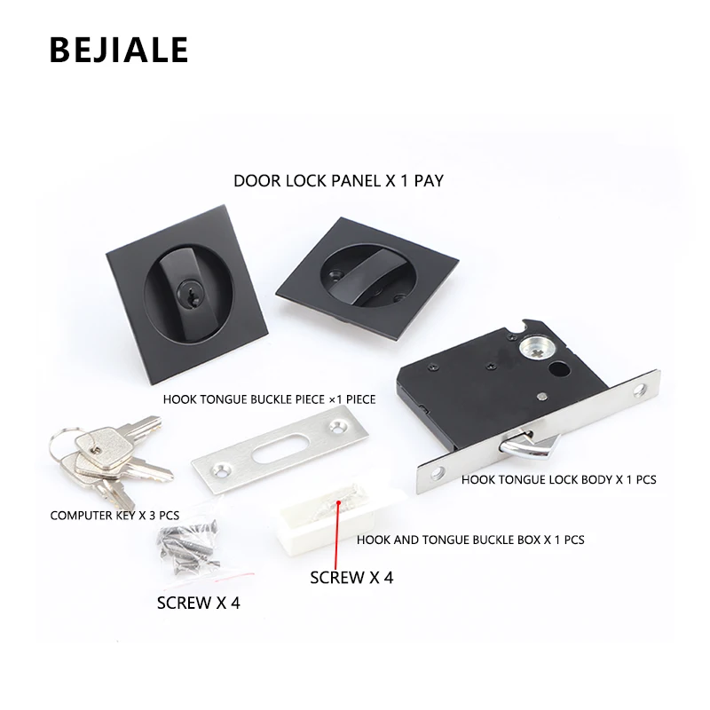 Hot Style Sliding Door Lock Kitchen Balcony Sliding Door Lock Household Double Hook Embedded Invisible Bathroom Single Hook