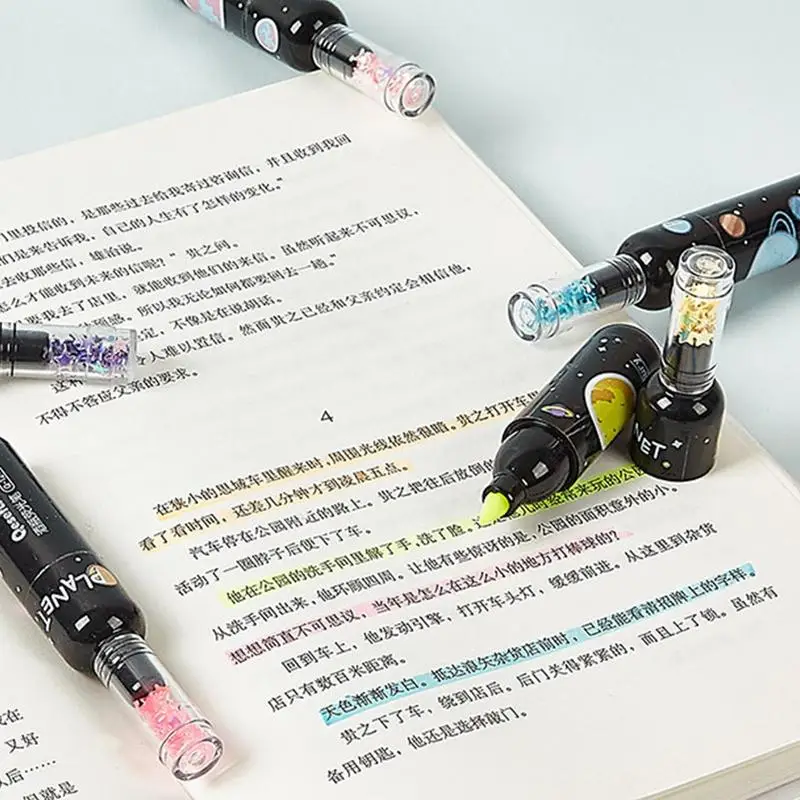 Colorful Highlighters Planet Theme Highlighter Colorful Marker Write Fluency Colored Highlighters Bright And Vintage Markers For