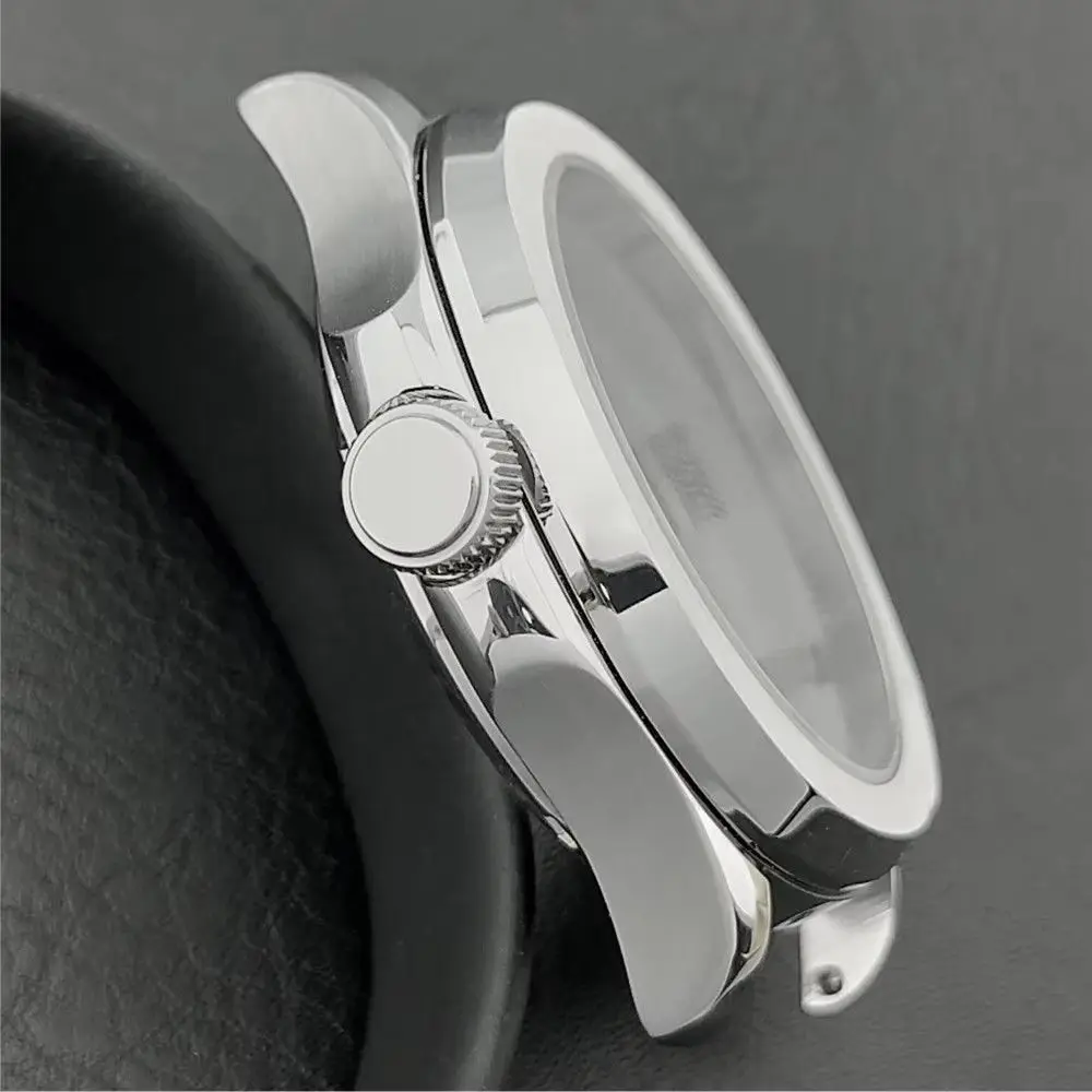 Elegant Men's Watch Case with Sapphire Glass, 39.5mm, 5-Bar Water Resistance, for 28.5mm Dial Accessories