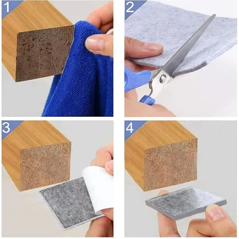 Self-Adhesive Anti-Slip Floor Protector Pad for Furniture Legs – Grey/White