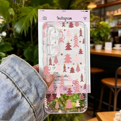 Festive Christmas Tree Transparent Phone Case - Soft Silicone Cover - Galaxy S23 Ultra (Style 1)