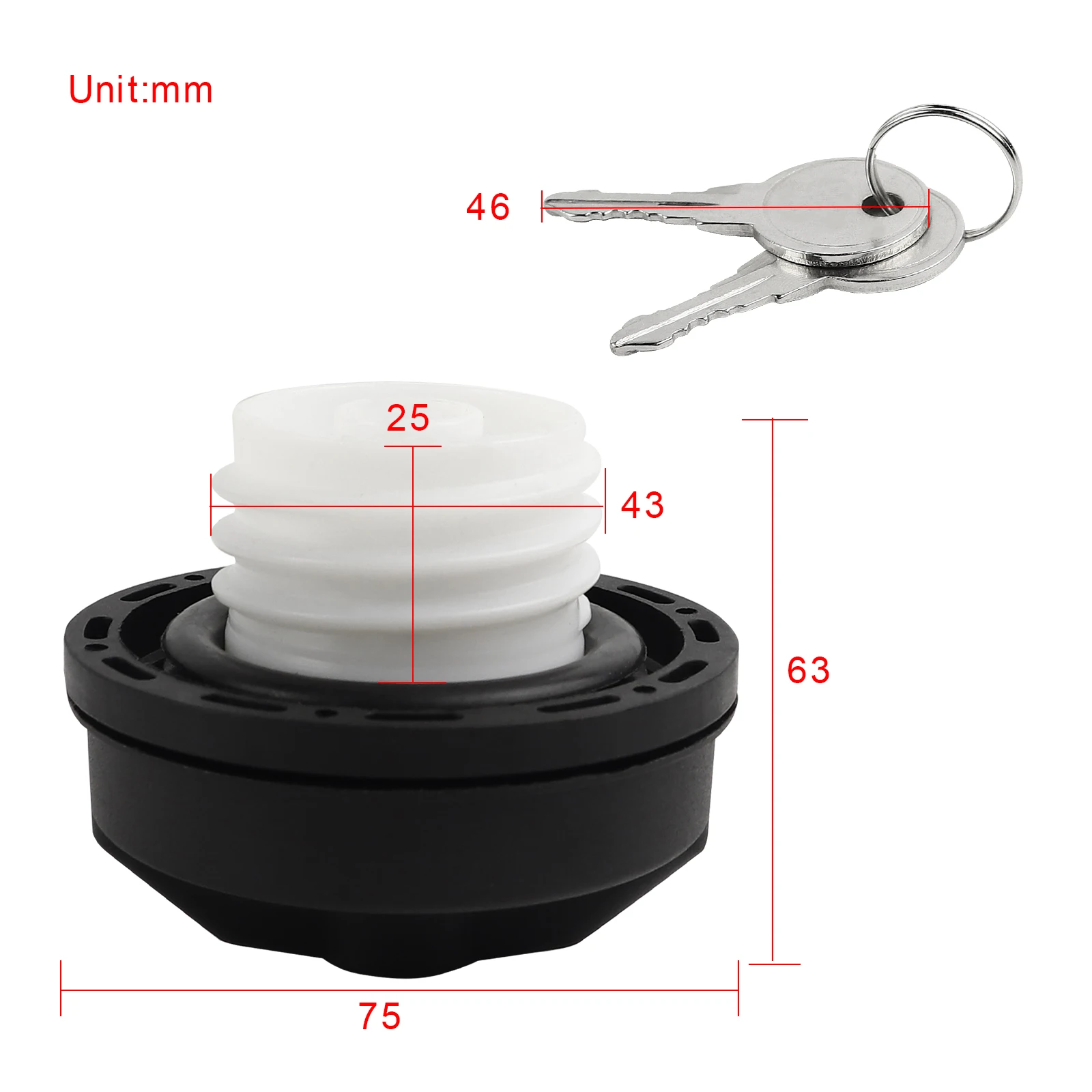 Fuel Cap 77300-47020 Locking Gas W/Keys For Chevy Toyota Tacoma Ford Nissan Honda GMC Infiniti Mazda Buick Cadillac