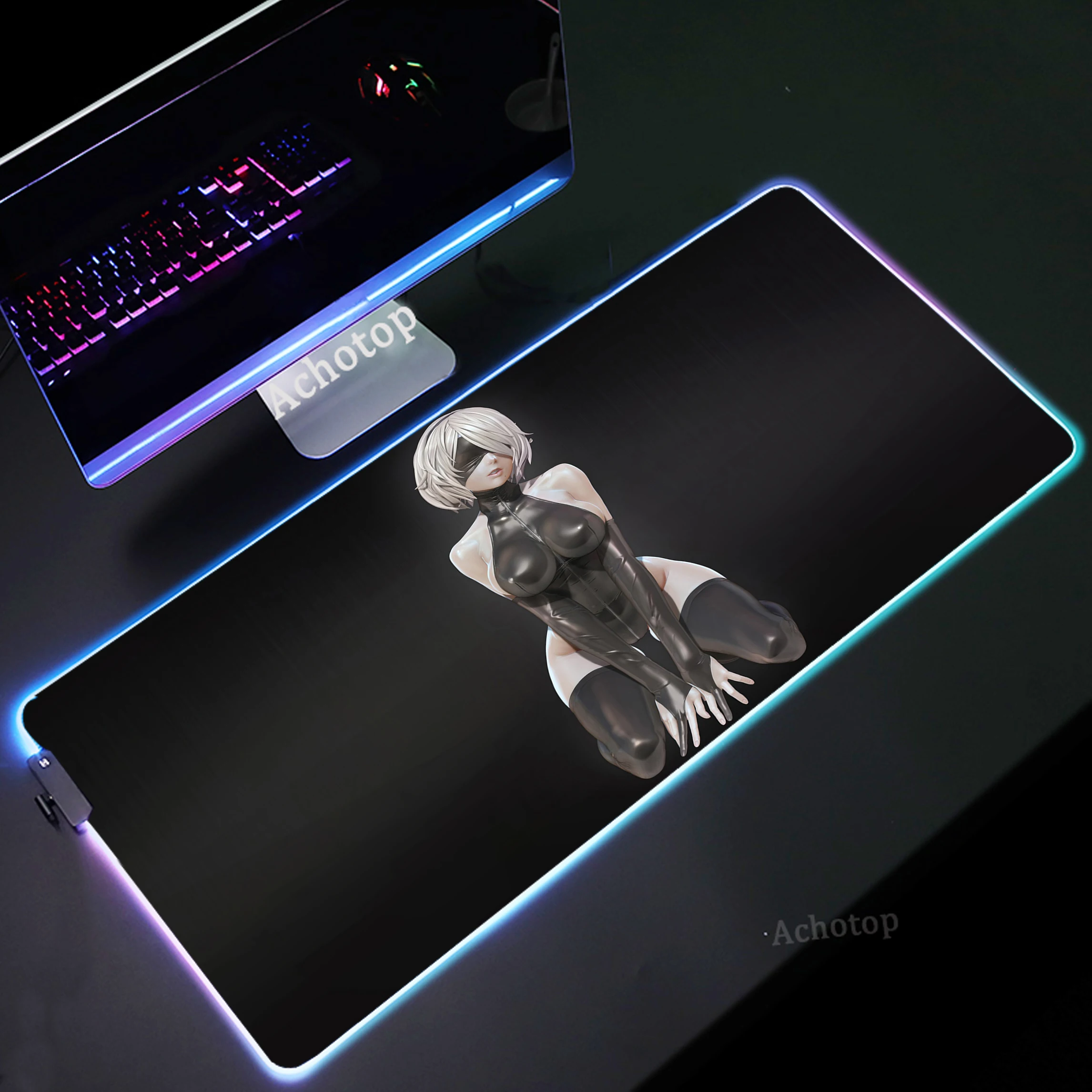 

Nier Large RGB Mouse Pad Gaming Mousepad Locking Edge Mouse Mat LED Game Speed Keyboard Pads Computer Rubber Desk Mat Mousemat