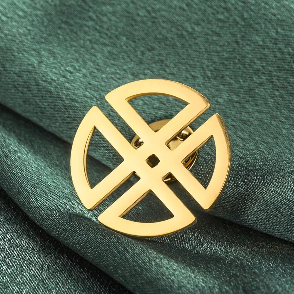 Dawapara Celtics Schild Knoten Brosche Pins Irischer Schutz Talisman Glückssymbol Edelstahl Schmuck