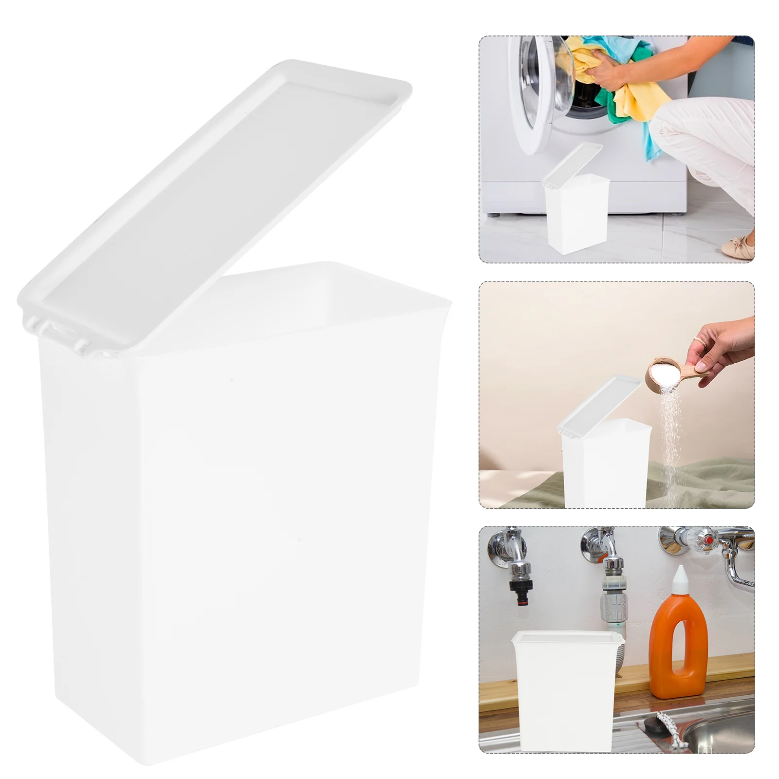 

Laundry Detergent Storage Box Room Bins Rack Sundries Bucket Holder Desktop Washing Machine Cart Beads Case Plastic