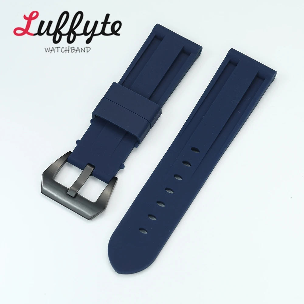 Versatile Sport Silicone Watch Strap with Black Clasp, Rubber Wristband Replacement