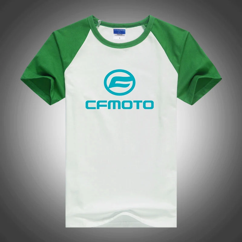 2023 New Summer Hot Sale Cfmoto Logo Print Contrast Color Round Collar Cotton Short Sleeve Men's Casual Slim Fit Trendy Tee Tops
