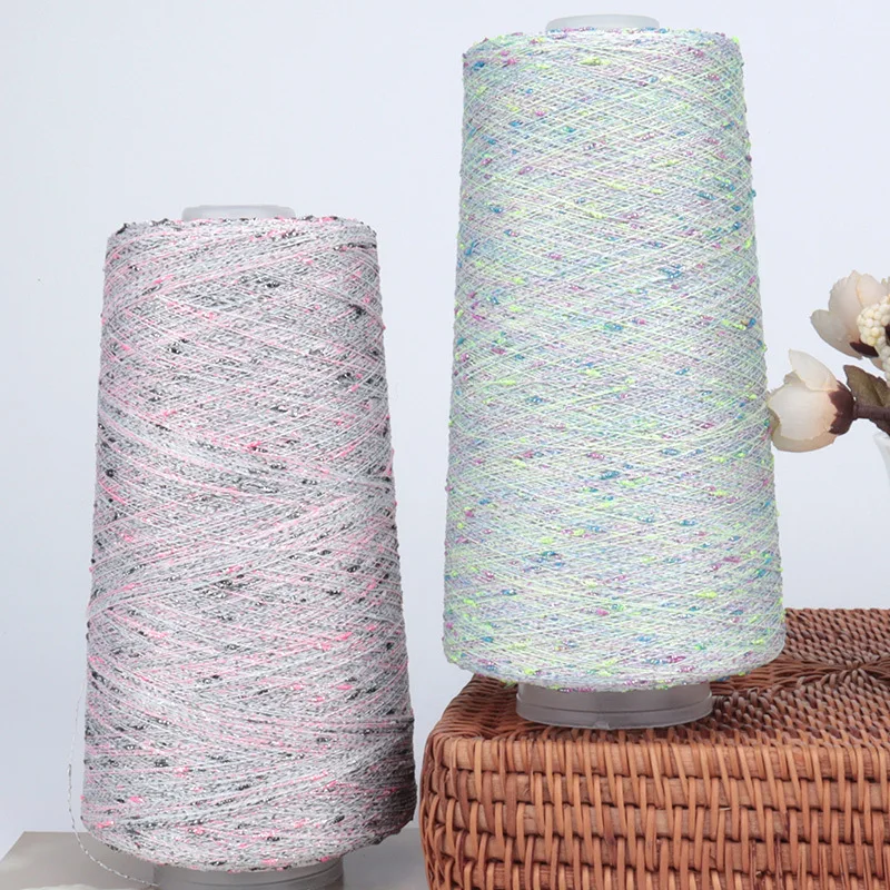 Luxurious Beaded Silk Yarn with Gold and Silver Accents for Crafting and DIY Projects, 250g