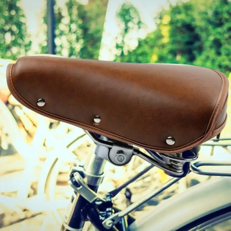 Antiskid Cycling Seats Durability Leather Bicycles Pad Cycling Comfort Pad for Enhancing Comfortable 594E