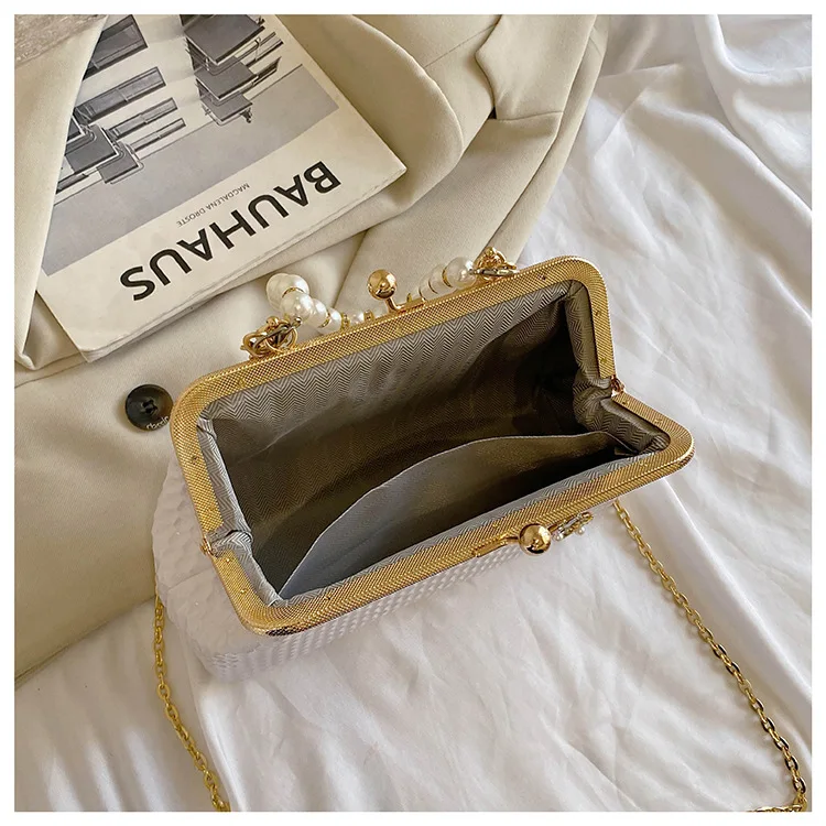 2023 Luxury Designer Women White Shoulder Bags Gold Silver