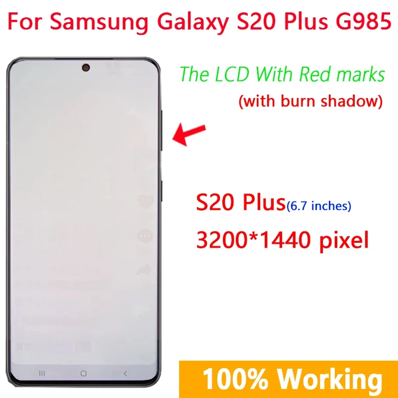 AMOLED ÷ S20 +, Ｚ  S20 G980F S20 ÷ 5G G985 G986F LCD  ġ ũ Ÿ  ۵