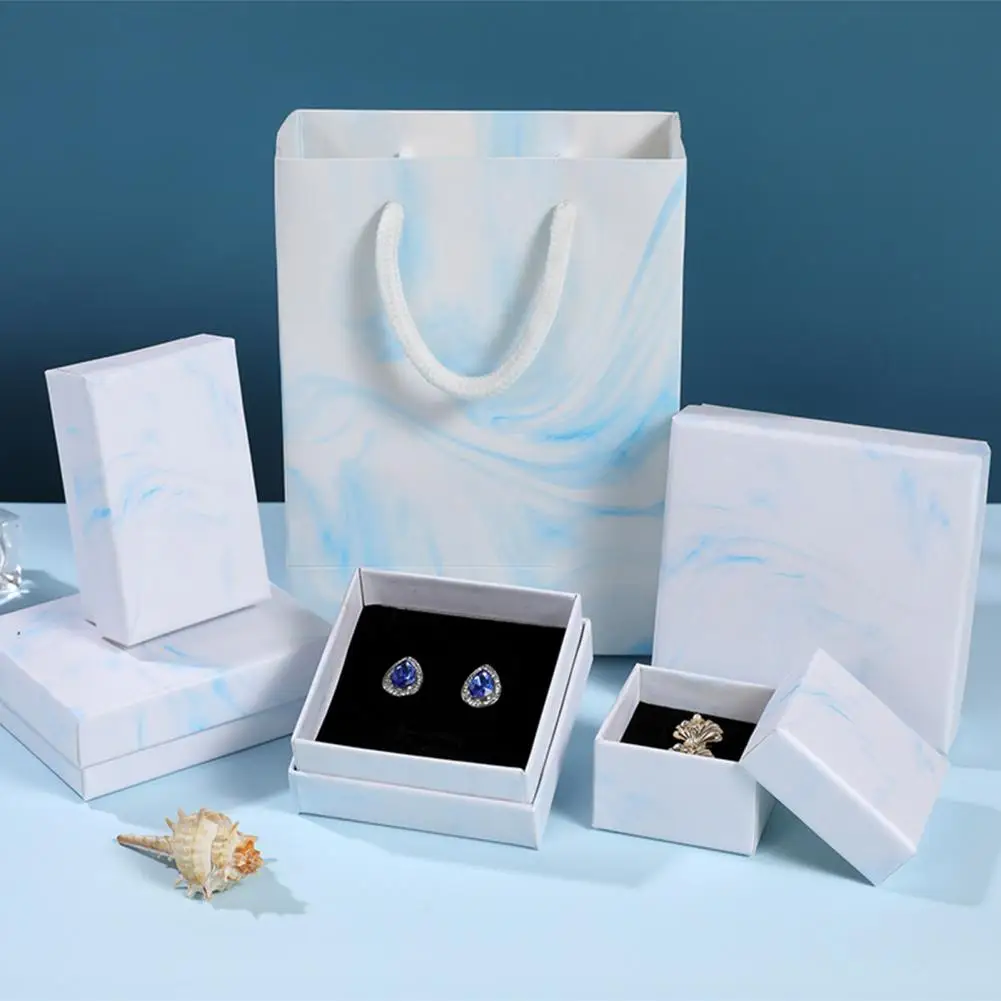 

Square Jewelry Organizer Box Bowknot Gift Bags Valentine's Day Ring Necklace Earring Packing Case New Year Christmas Gifts Boxes