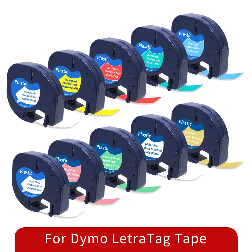 91331 91330 Multi Colors Compatible for Dymo LetraTag Label Tape Plastic 91201 91200 Ribbon for LT100H 100T 200B Label Printer
