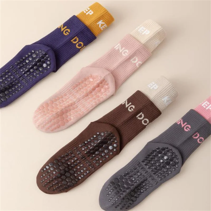 1/2/4/6 Pairs Mid Calf Yoga Socks Pilates Socks Silicone Non-slip Fitness Indoor Dance Gymnastic Training Sock sports socks,pilates socks