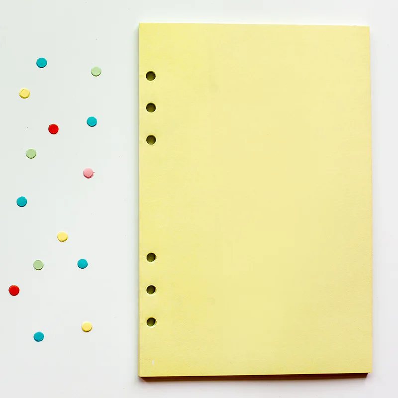 Kawaii A5 A6 Loose Leaf Notebook Refill - 40 Sheets of Spiral Binder Index Paper with Line, Grid, and Blank Pages
