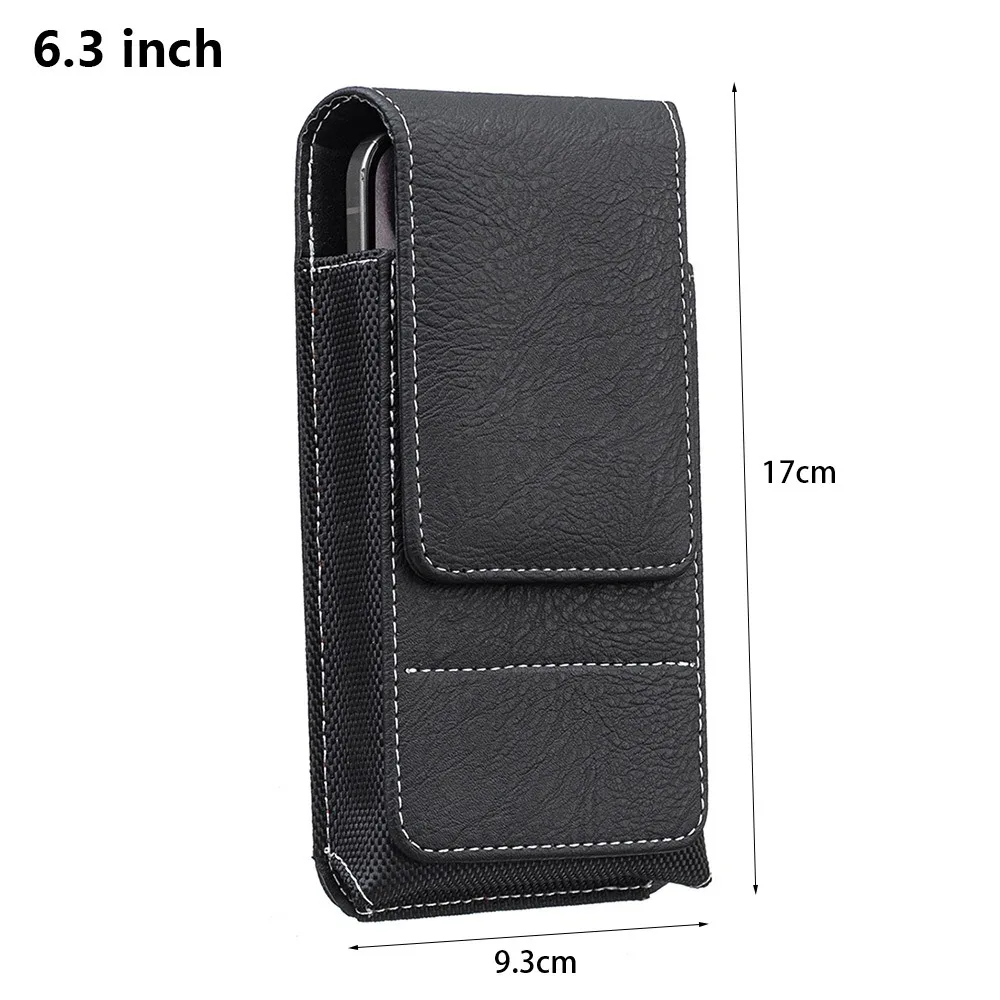 Premium PU Leather Universal Phone Waist Pack for 5-7 Inch Smartphones - Outdoor Camping Belt Clip Case