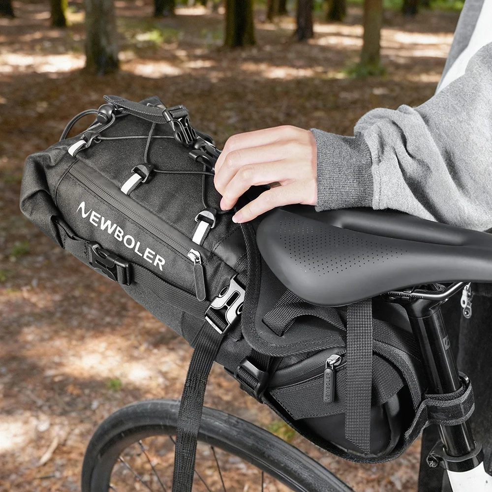 NEWBOLER Fahrrad-Satteltaschenhalter, große Kapazität, wasserdichte Fahrradtasche, Schnellverschluss-Gepäckträger hinten für MTB, Rennrad – Detail 9