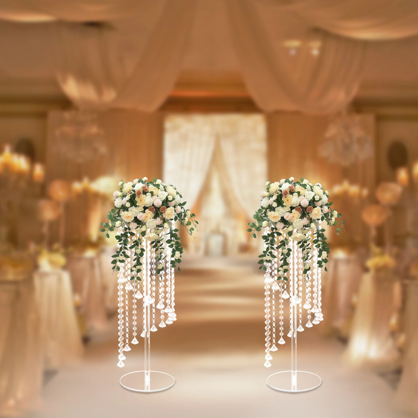 

2 Pcs Acrylic Geometric Vase Stands for Crystal Centerpiece Table Decorations Party Weddings Tables Decoration