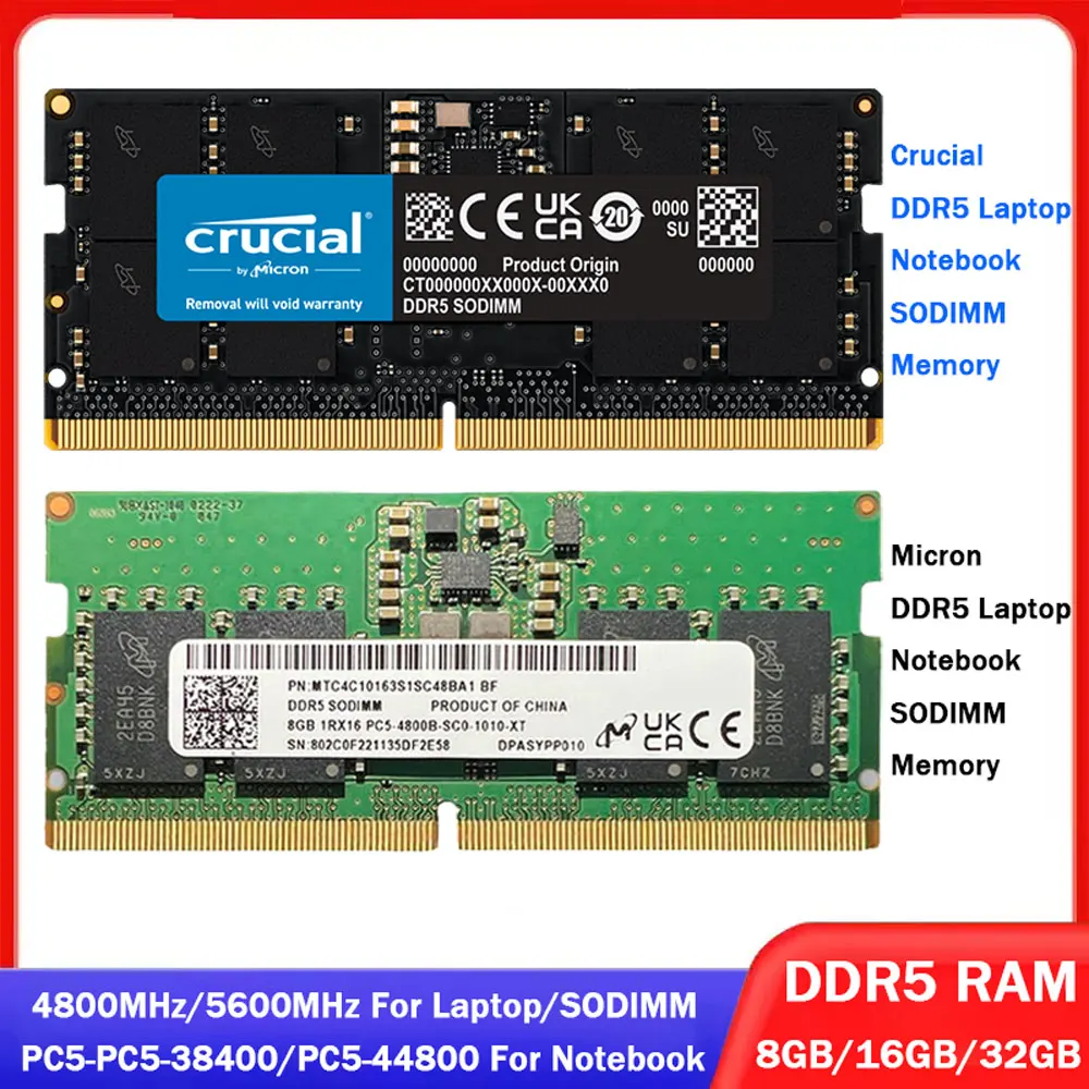 Crucial 32GB DDR5-4800 SODIMM | CT32G48C40S5 | Crucial UK