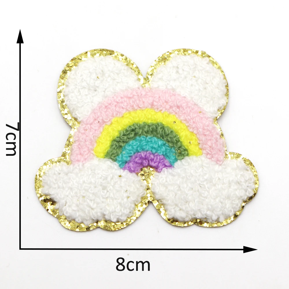 New1PC Burg Butterfuly Chenille Stickerei Eisen Auf Stickerei Patch Für Kleidung Applique Reparatur Patch Individuelle Handtuch Aufkleber – Detail 14