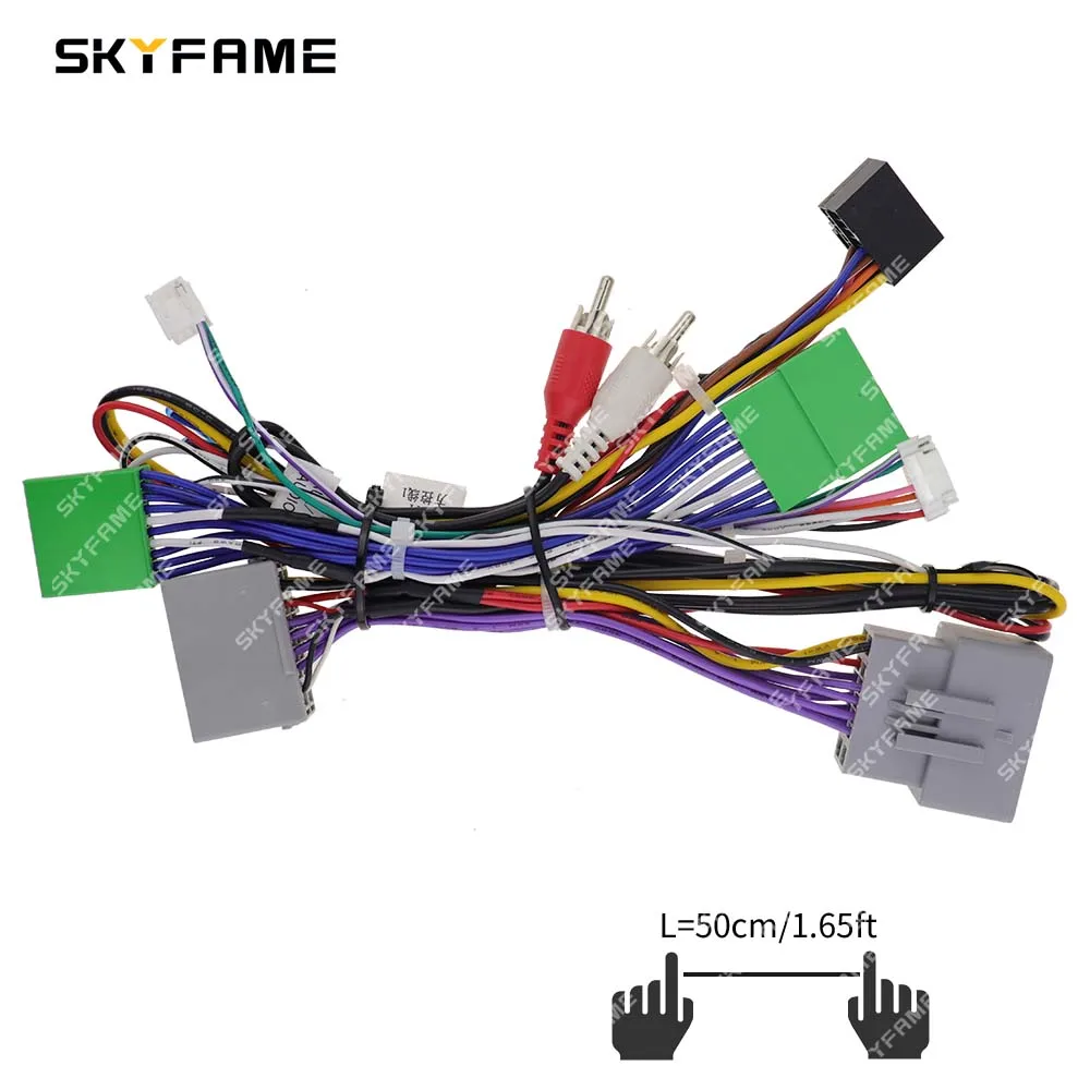 SKYFAME Car 16Pin Wiring Harness Adapter Canbus Box Decoder Android Radio Power Cable For Volvo XC90 S90 V90 OD-OLO-02 car accessories cable audio cables automobile connector