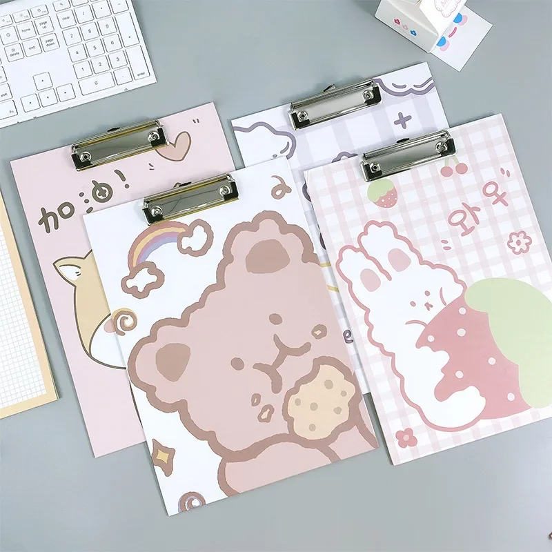 NEW Cartoon Cute Girl A4 Board Clip Student Stationery Office Folder Writing Pad File Organizer