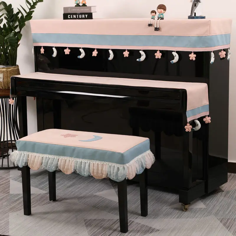 Creative American Piano Dustproof Cover Full Cover Electric Piano Top Half DustCover Cute Cartoon LH257
