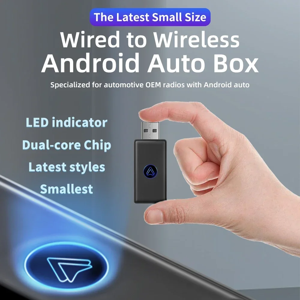 Nuovo Aggiornamento Mini Cablato A Wireless Android Auto Adapter Per Wired Android Auto Car Smart Ai Box Bluetooth Wifi Auto Connect Map