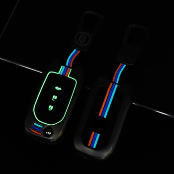 Cover chiate/telecomando per Honda FIT XRV VEZEL CITY JAZZ CIVIC HRV 2 3 4 pulsanti supporto per coperchio pieghevole accessori portachiavi luminosi - Portachiavi in lega per auto per Honda FIT XRV VEZEL CITY JAZZ CIVIC HRV 2