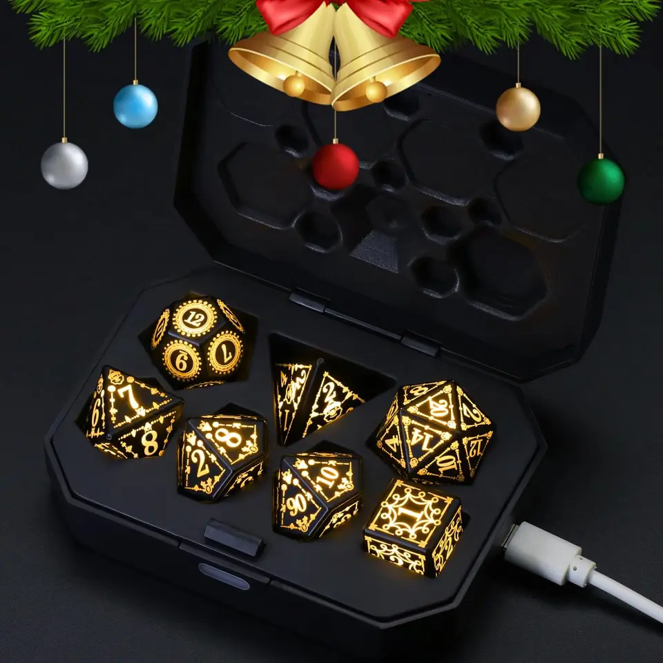 Cttasty DND Dice Set - Handmade Resin Sharp Edge Polyhedral Dice For RPG Games (Violet)