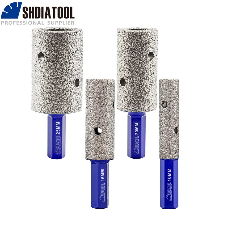 

SHDIATOOL 2pcs Diamond finger Milling Cutter Bits Hex Shank Enlarge Shape Round Bevel Existing Granite Grinding Shape Hole Saw
