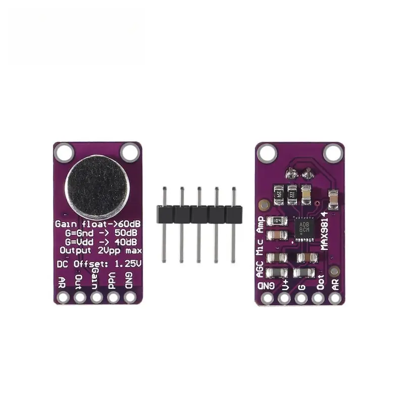 1-10pcs MAX9814 Microphone AGC Amplifier Board Sound Sensor Module Auto Gain Control Attack for Arduino MAX4466 PCB Board Diy image 2