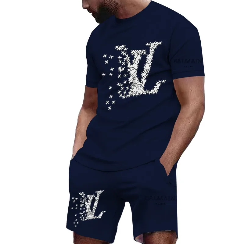 2025 Men's and Women's Fashion Leisure High Quality 3D Printed T-shirt Set New Product 2