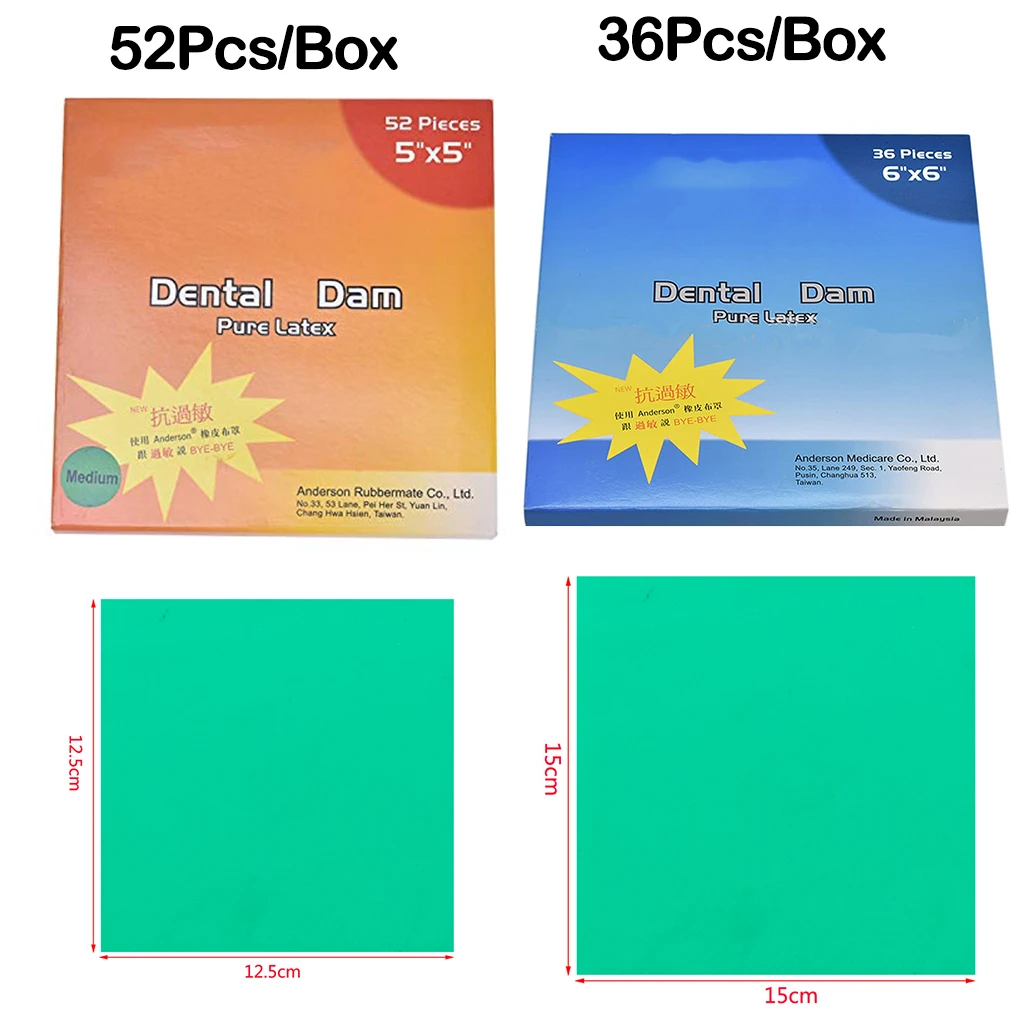 

Cesoon 1 Box Dental Pure Latex Rubber Dam Anti-allergy Dentist Materials Small Large Size High Quality Dentistry Oral Hygiene