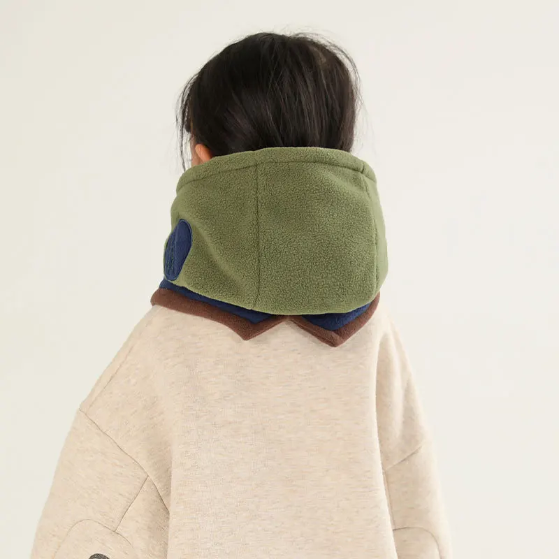 Outdoor Winter Fleece Kid Balaclava Hat Windproof Cycling Cap for Children Boy Girl Solid Color Thick Warm Hooded Beanie Scarf