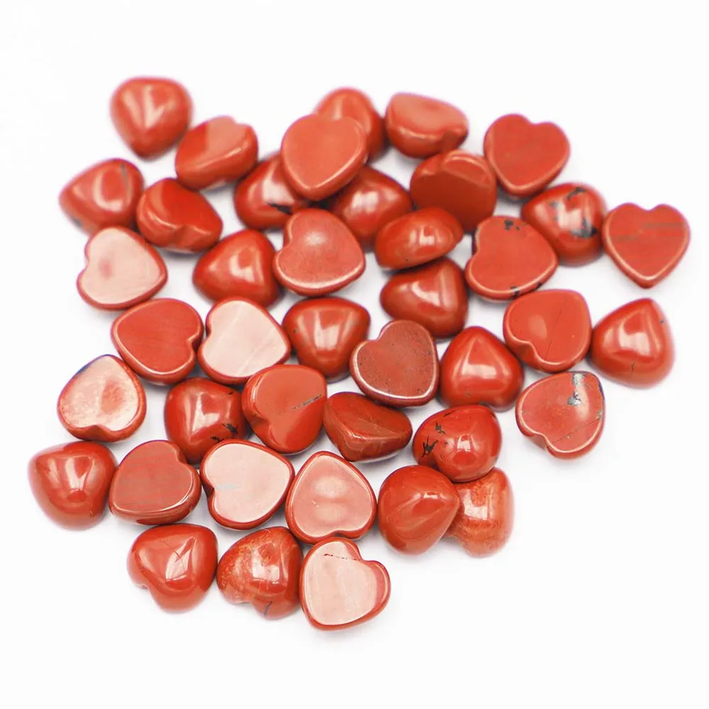 2023 New Top Quality Natural Rainbow Jade Crystal Stone Heart Shape Cab Cabochons Beads for Jewelry Making 10mm Wholesale 50pcs