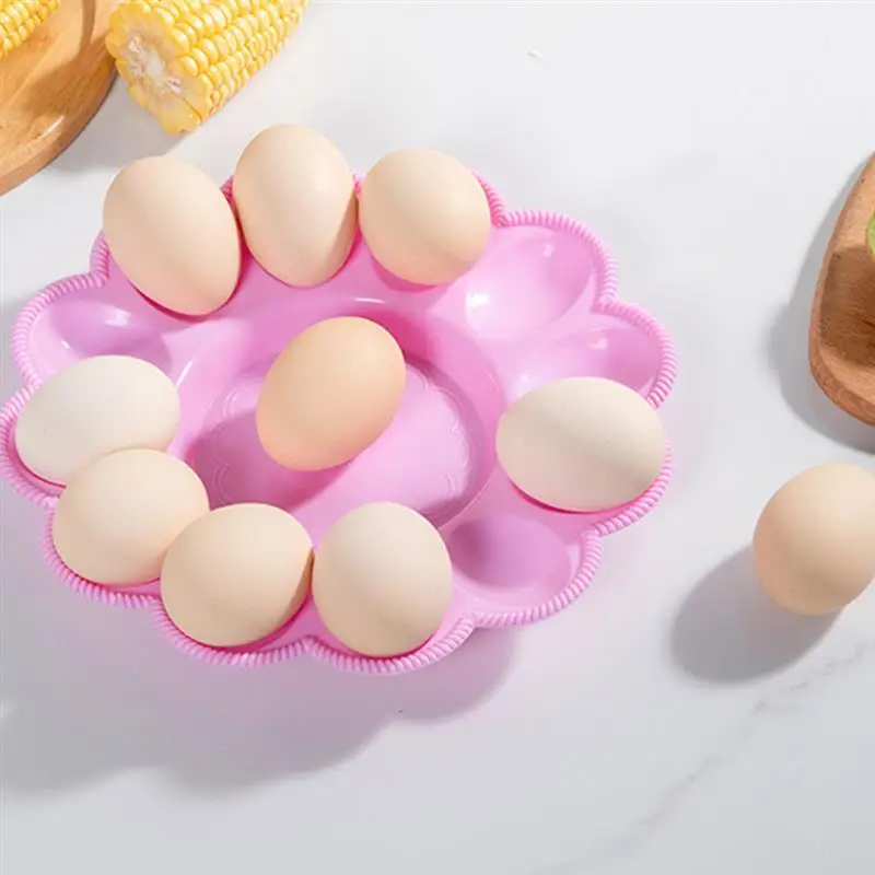 3Pcs Dish Egg Tray Plastic Food Container Eggs Practical Household Festival Multi-grids Plate Chicken Holders Egg Holder