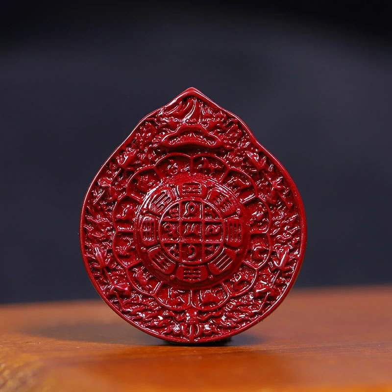 

Natural Cinnabar Zodiac Five Elements Nine Palace Bagua Brand Pendant National Style Versatile Pendant