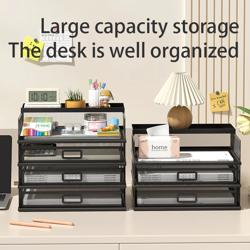 Desk organizer Sliding drawer, multifunctional paper sorter file holder for office and home school