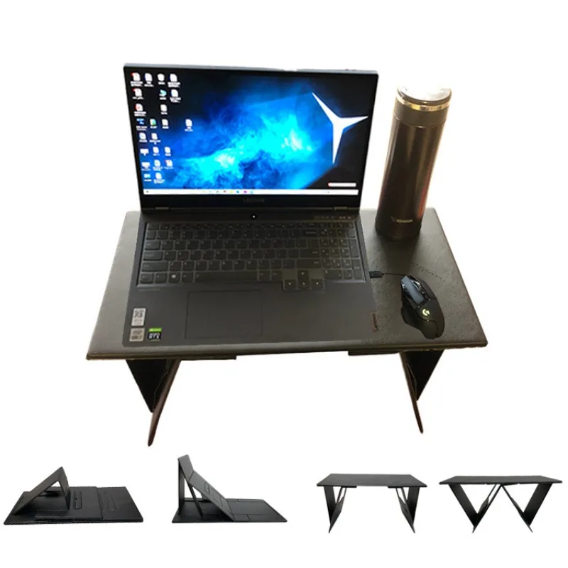 Foldable Invisible Laptop Desk 4 Supporting Modes Portable Laptop Stand Magnetic Laptop Desktop Holder Space-Saving Workspace kinscoter retro portable camping light with usb rechargeable 4 light modes camping lantern outdoor led tent lamp camp supplies