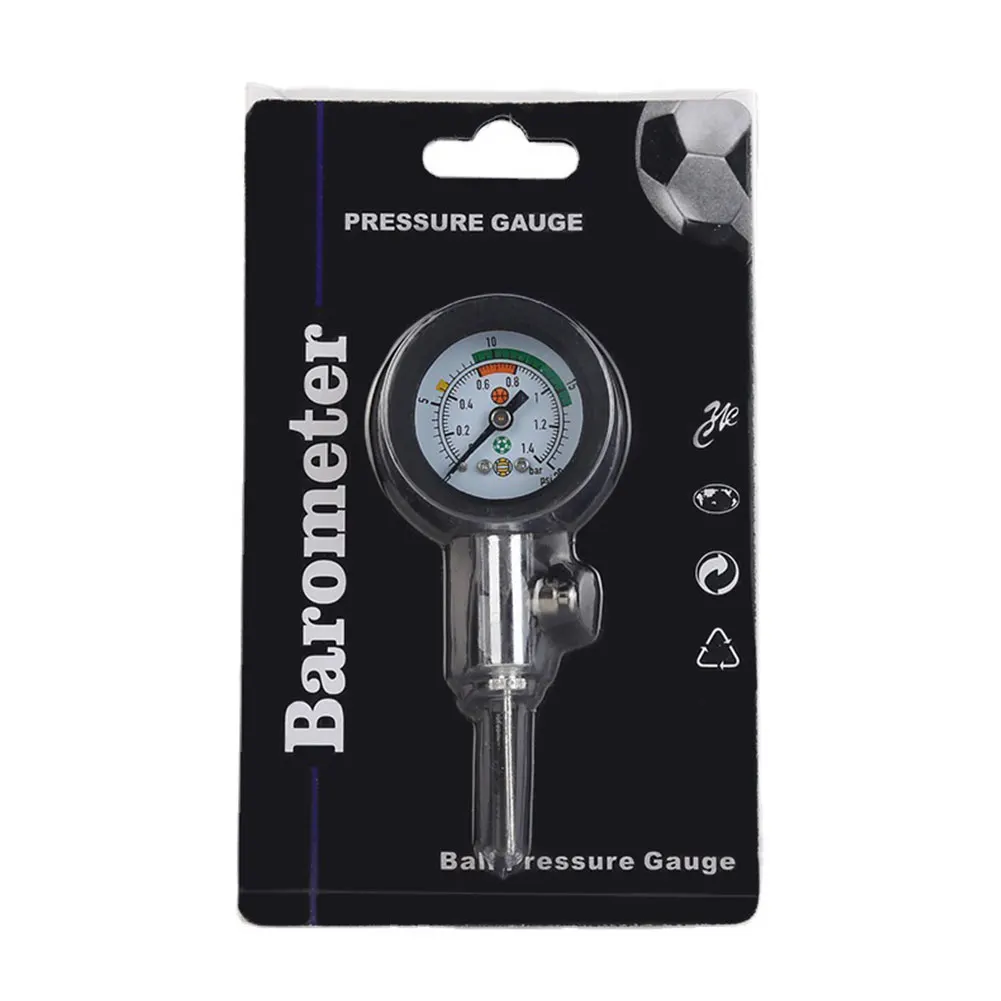 Portable Ball Pressure Gauge with Inflation Needles & Air Valve Stainless Steel Barometer Tool for Basketball Soccer