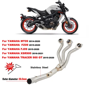 Full Exhaust System Front ink Pipes 304 Stainless Steel 51mm For Yamaha 2014-2021 FJ09 MT MT09 TRACER 900 GT MT-09 FZ-09 XSR900