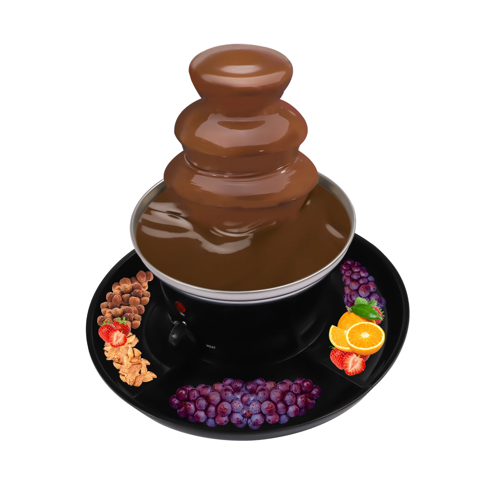 3 Tier Stainless Steel Luxury Cheese Cascading Fondue Chocolate Fountain Machine
