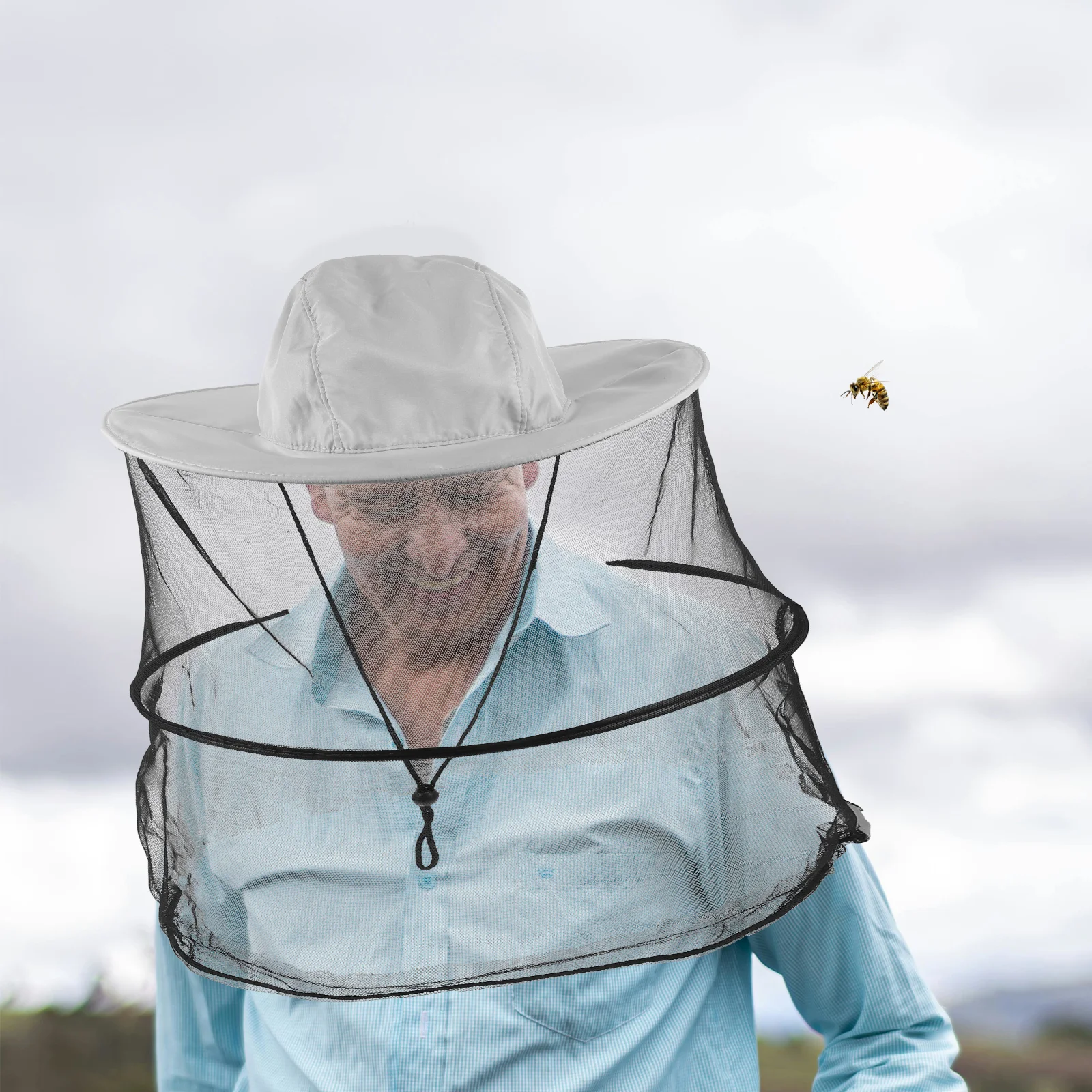 2 Pcs Sun Protection Breathable Head Net Hat Bee Keeper Hat Folding Beekeeper Portable Netting Veil Polyester