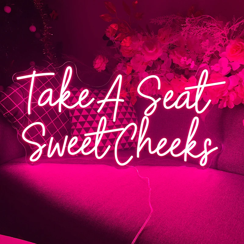 Take a Seat Sweet Cheeks Led Neon Sign USB Powered Neon Lights for Beautyroom Salon Decor Home Party Decoration Gifts